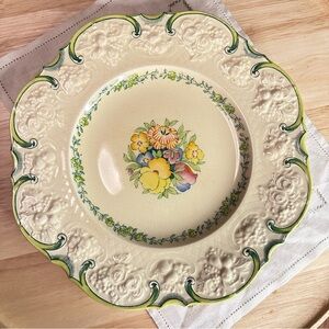 Crown Ducal England “Springtime” Green Floral 11” Plate